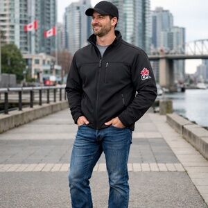 Reebok Black CFL Logo Performance Zip Jacket Men’s M